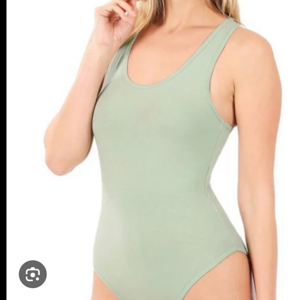 Zenana Outfitters NWOT Lt. Sage Razor Back Bodysuit Various Sizes